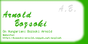 arnold bozsoki business card